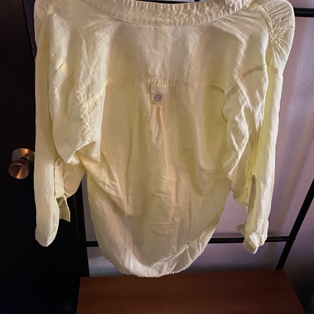 Truth NYC Sheer Yellow Hi-Low Top
